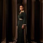 Emerald Green Silk with Applique