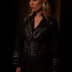 Black Crossover Collar with Sequins