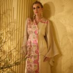 Beige and Pink One Side Embroidery