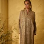 Beige Embroidered Kaftan