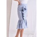 Checkered Ruffled Skirt