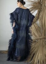 Navy Tulle Sides with Feathers - Image 2