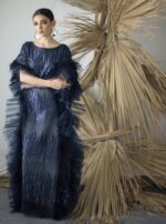Navy Tulle Sides with Feathers