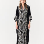 Black Velvet and Embroidery Kaftan