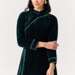 Emerald Green Diagonal Crystals kaftan