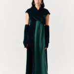 Half Velvet Half Crepe Kaftan