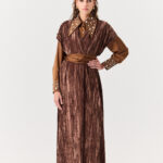 Sequence Collar Velvet Set Brown