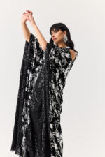 Velvet Kaftan with Sequence Edges