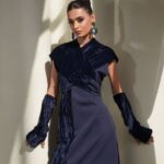 Half Velvet Half Crepe Kaftan