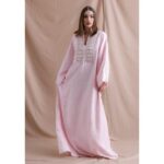 Pink casual linen kaftan