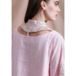 Pink casual linen kaftan - Image 3