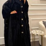 Mat black bisht kaftan