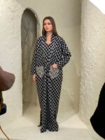 Checkered pocket kaftan